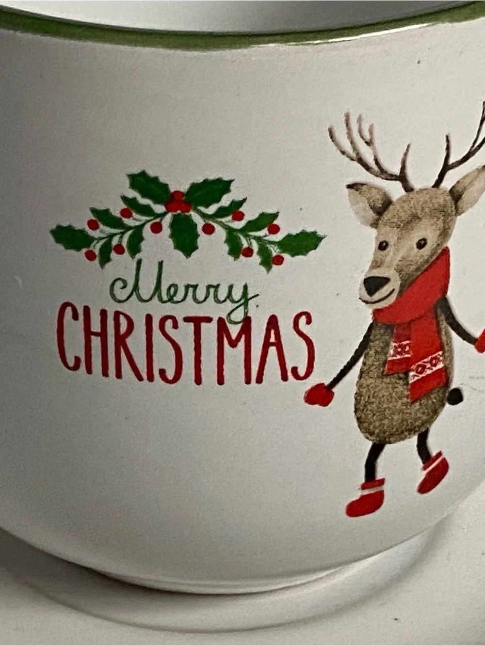 Christmas Cappuccino Mug 2 Cup And Saucer Sets Red Green Santa Reindeer Bruntmor